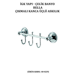 İgk Yapi - Çeli̇k Banyo Bella Çikmali Kanca Üçlü Askilik (40-029)