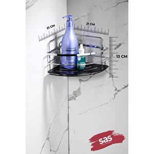 Yapışkanlı Ömür Boyu Paslanmaz Kristal Ayarlanabilir Raf Banyo Düzenleyici Şampuanlık 2 Adet Lk-01 Ks