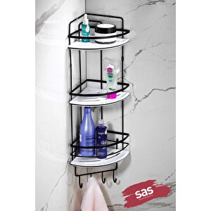 Yapışkanlı Ömür Boyu Paslanmaz Kristal Ayarlanabilir Raf Banyo Düzenleyici Şampuanlık Lk-03 Sbsk