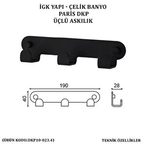 İgk Yapi - Çeli̇k Banyo Pari̇s Üçlü Askilik (dkp10-023.4)