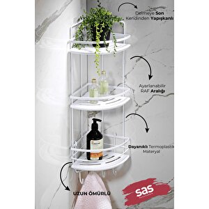 Yapışkanlı Ömür Boyu Paslanmaz Kristal Ayarlanabilir Raf Banyo Düzenleyici Şampuanlık Lk-03 Bbbk