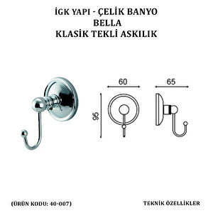 İgk Yapi - Çeli̇k Banyo Bella Klasi̇k Tekli̇ Askilik (40-007)