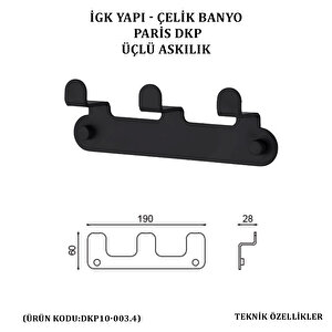 İgk Yapi - Çeli̇k Banyo Pari̇s Üçlü Askilik (dkp10-003.4)