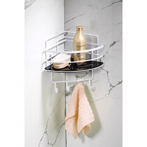 Yapışkanlı Ömür Boyu Paslanmaz Kristal Ayarlanabilir Raf Banyo Düzenleyici Şampuanlık Lk-01 Bsbk
