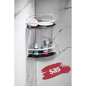 Yapışkanlı Ömür Boyu Paslanmaz Kristal Ayarlanabilir Raf Banyo Düzenleyici Şampuanlık Lk-02 Bs