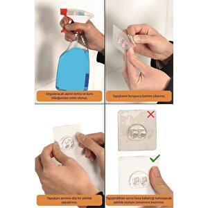 Yapışkanlı Ömür Boyu Paslanmaz Kristal Ayarlanabilir Raf Banyo Düzenleyici Şampuanlık Lk-03 Ss