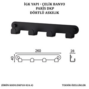 İgk Yapi - Çeli̇k Banyo Pari̇s Dörtlü Askilik (dkp10-024.4)