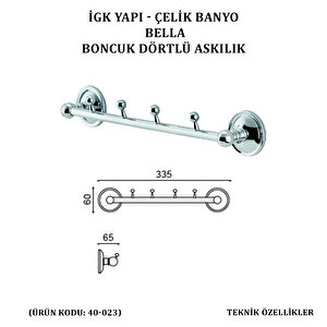 İgk Yapi - Çeli̇k Banyo Bella Boncuk Dörtlü Askilik (40-023)