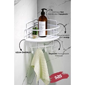 Yapışkanlı Ömür Boyu Paslanmaz Kristal Ayarlanabilir Raf Banyo Düzenleyici Şampuanlık Lk-01 Bbbk