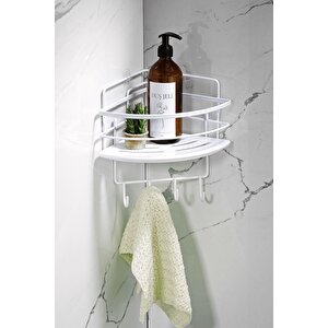 Yapışkanlı Ömür Boyu Paslanmaz Kristal Ayarlanabilir Raf Banyo Düzenleyici Şampuanlık Lk-01 Bbbk