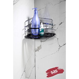 Yapışkanlı Ömür Boyu Paslanmaz Kristal Ayarlanabilir Raf Banyo Düzenleyici Şampuanlık Lk-01 Ks
