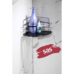 Yapışkanlı Ömür Boyu Paslanmaz Kristal Ayarlanabilir Raf Banyo Düzenleyici Şampuanlık Lk-01 Ks