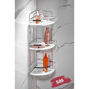 Yapışkanlı Ömür Boyu Paslanmaz Kristal Ayarlanabilir Raf Banyo Düzenleyici Şampuanlık Lk-03 Kb