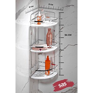 Yapışkanlı Ömür Boyu Paslanmaz Kristal Ayarlanabilir Raf Banyo Düzenleyici Şampuanlık Lk-03 Kb