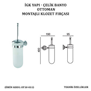 İgk Yapi - Çeli̇k Banyo Ottoman Montajli Klozet Firçasi (ot10-011)