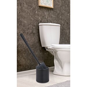 Silikon Wc Tuvalet Banyo Fırçası Klozet Fırçası Kare Siyah
