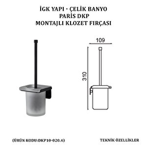 İgk Yapi - Çeli̇k Banyo Pari̇s Montajli Klozet Firçasi (dkp10-020.4)