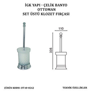 İgk Yapi - Çeli̇k Banyo Ottoman Set Üstü Klozet Firçasi (ot10-026)