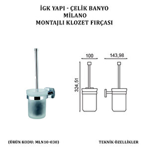 İgk Yapi - Çeli̇k Banyo Mi̇lano Montajli Klozet Firçasi (mln10-030)
