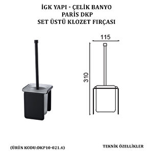 İgk Yapi - Çeli̇k Banyo Pari̇s Set Üstü Klozet Firçasi (dkp10-021.4)