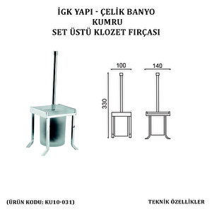 İgk Yapi - Çeli̇k Banyo Kumru Set Üstü Klozet Firçasi (ku10-031)