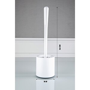 Silikon Wc Tuvalet Banyo Fırçası Klozet Fırçası Oval Beyaz