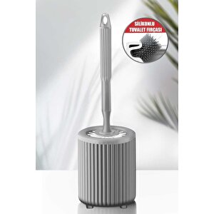 Silikon Tuvalet Fırçası Pratik Silikon Wc Klozet Fırçası Gri     3025