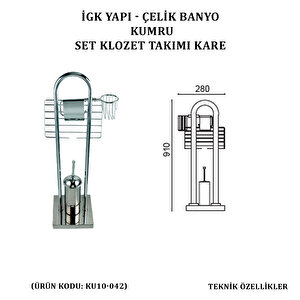 İgk Yapi - Çeli̇k Banyo Kumru Set Klozet Takimi Kare (ku10-042)