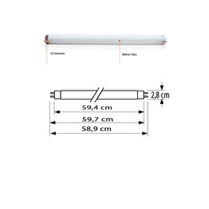 18w T8 Floresan Ampul 60 Cm Sarı 3000k