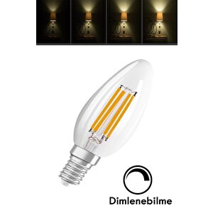 Ledvance 4,8w (40w) Dim Rustik Led Mum Ampul - Sarı Işık Işığı Ayarlanabilir
