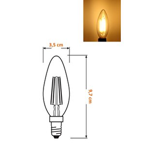 Ledvance 4,8w (40w) Dim Rustik Led Mum Ampul - Sarı Işık Işığı Ayarlanabilir