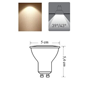 4w (45w) Led Spot Ampul Sarı 3000k - 6 Adet Avize Çanak Lamba