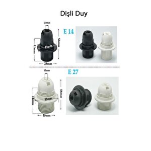 Şahnet E14 Beyaz Dişli Duy - Avize Duy , Abajur Duy ,masa Lambası Duy