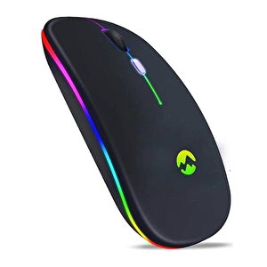 Sm-bt11 Usb Si̇yah 2in1 Bluetooth 2.4ghz Şarj Edi̇lebi̇li̇r Kablosuz Mouse