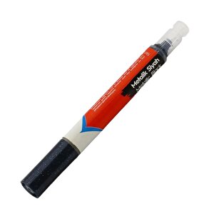 Araç Oto Rötuş Kalemi 5 Ml Kaporta Tampon Çizik Giderici Fırça Metalik Siyah Renk Boya Kalemi