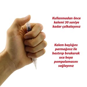 Araç Oto Rötuş Kalemi 5 Ml Kaporta Tampon Çizik Giderici Fırça Metalik Beyaz Renk Boya Kalemi