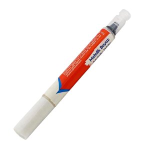 Araç Oto Rötuş Kalemi 5 Ml Kaporta Tampon Çizik Giderici Fırça Metalik Beyaz Renk Boya Kalemi