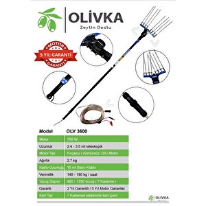 Oli̇vka Kömürsüz Motor Devir Ayarlı Zeytin Silkeleme Hasat Makinesi