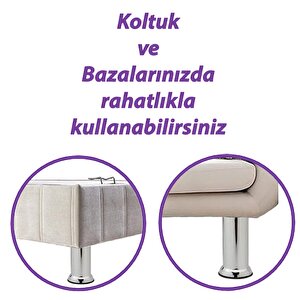 4 Adet Metal Destek Ayağı 15 Cm Krom Mobilya Kanepe Baza Koltuk Ünite Ayakları Metrik 8 Civatalı İnce Diş