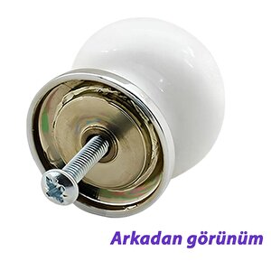 15 Adet Mavi Ortanca Polimer Kulpları Düğme Çiçek Desenli Beyaz Krom Tablalı Mobilya Mutfak Dolabı Çekmece Kulpu Kulbu
