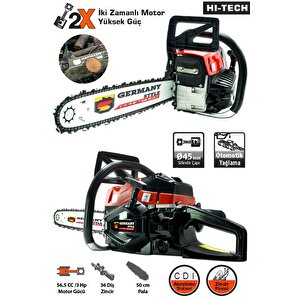 Alman Ms3550 56.5 Cc 3 Hp 50 Cm Palalı 36 Diş Zincir Benzinli Testere Ağaç Kesme Motoru