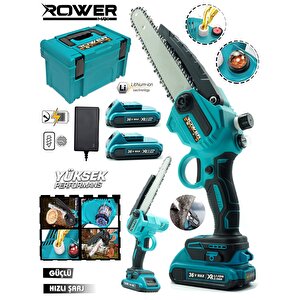 Alman Hrd-58 Çift Batarya Otomatik Yağlama 24 Cm Pala Şarjlı Ağaç Odun Dal Budama Testeresi̇