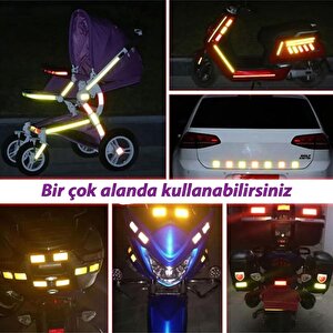 5 Mt Reflektörlü Reflektif Fosforlu Araç Oto Kamyon Şerit Bant Tüvtürk Onaylı Kesikli Sarı İkaz Bandı