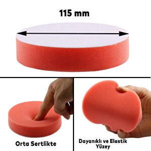 Oto Araç Araba Pasta Cila Polisaj Süngeri 115 Mm Cırtlı Kaporta Parlatıcı Çizik Giderici Parlatma Pedi