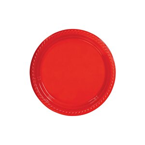 Plastik Tabak Kırmızı Renk 25'li