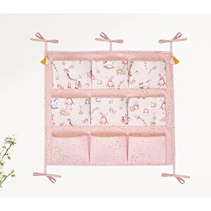 Buti Baby Beşik Kenarı Düzenleyici Organizer Oyuncak Kutusu 9 Gözlü Pembe 104287  Kasa - 271