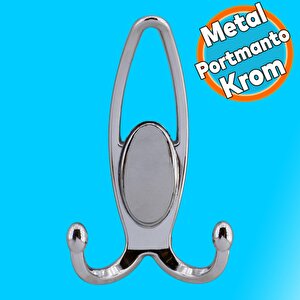 Portmanto Vestiyer Duvar Askısı Metal Dolap Elbise Askılığı Krom - Krom Kapak