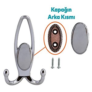 Portmanto Vestiyer Duvar Askısı Metal Dolap Elbise Askılığı Krom - Krom Kapak