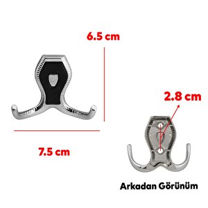 Mobilya Vestiyer Duvar Askısı Metal Dolap Elbise Askılığı Krom Siyah Kapaklı Sağlam Askı