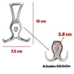 Portmanto Askı Metal Vestiyer Duvar Dolap Elbise Askısı Krom Beyaz Mobilya Askılığı Aparat